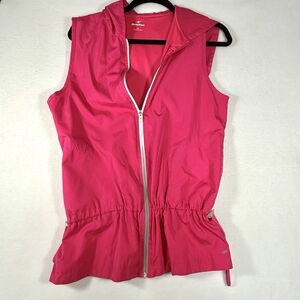 NORDIC TRACK Hooded Vest Pink Full Zip Windbreaker Activewear